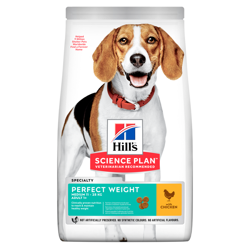 Hill's Science Plan Canine Adult Perfect Weight Medium Chicken – Суха храна за кучета