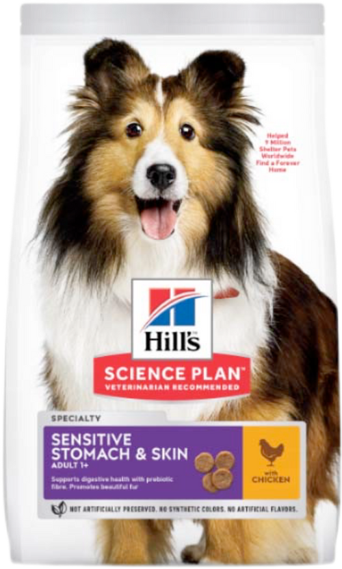 Hill's Science Plan Canine Adult Sensitive Stomach & Skin Chicken – Суха храна за кучета