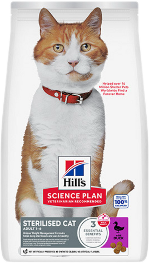 Hill's Science Plan Feline Adult Sterilised Duck – Суха храна за котки