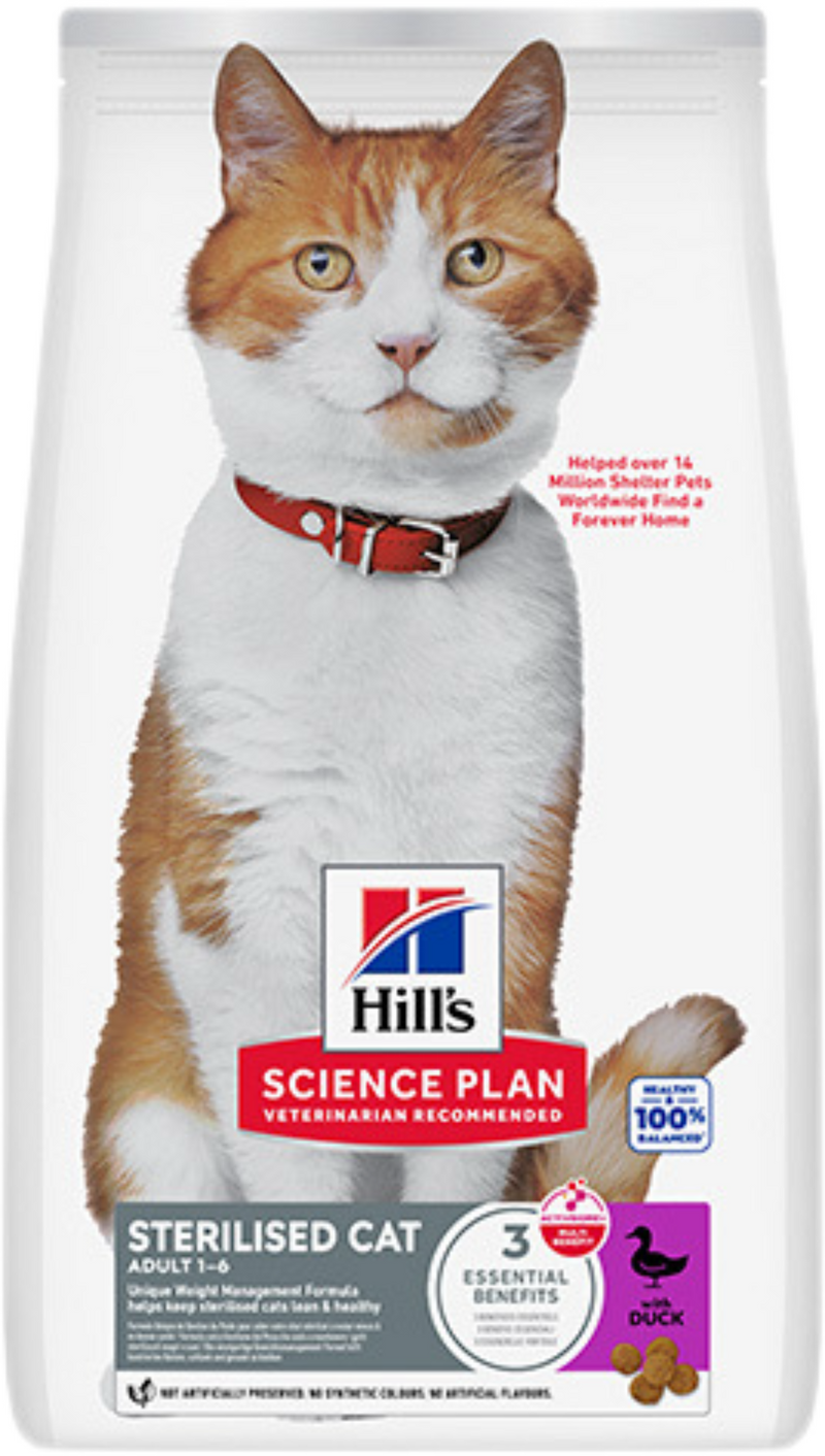 Hill's Science Plan Feline Adult Sterilised Duck – Суха храна за котки