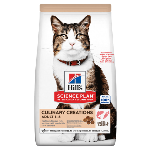 Hill's Science Plan Feline Adult Culinary Creations Salmon & Carrots – Суха храна за котки