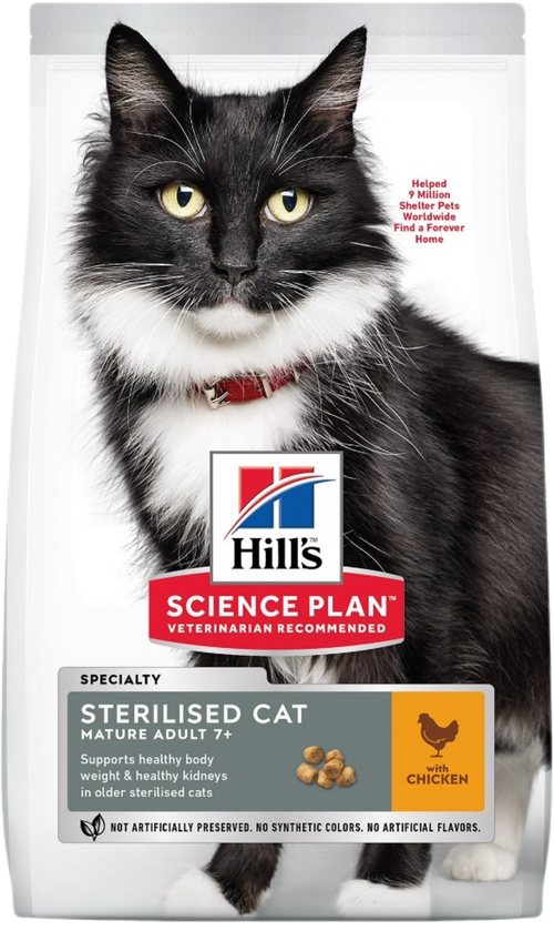 Hill's Science Plan Feline Mature Adult Sterilised Chicken – Суха храна за котки