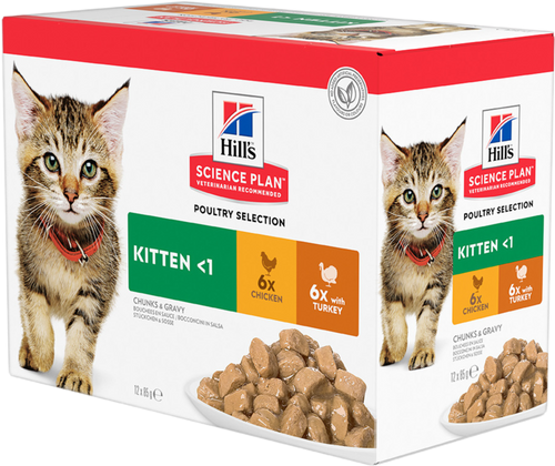 Hill's Science Plan Feline Kitten Poultry Selection – Пауч за котенца