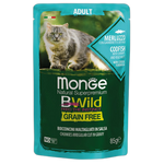Monge Natural Superpremium BWild Grain Free Adult Cat Codfish with shrimps and vegetables