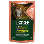Monge Natural Superpremium BWild Grain Free Sterilised Cat Salmon with shrimps and vegetables