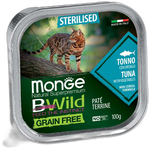 Monge Natural Superpremium BWild Grain Free Sterilised Cat Tuna with vegetables – Pate terrine