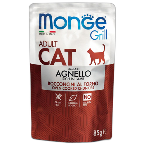 Monge Grill Adult Cat – Chunkies in Jelly – LambПауч хапки в желе с агнешко за котки в зряла възраст