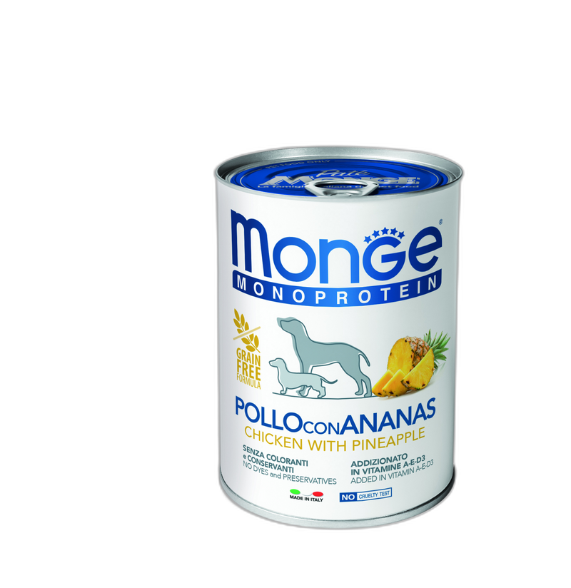 Monge Monoprotein Paté Chicken with Pineapple - Консерва пастет за кучета в зряла възраст с пилешко и ананас