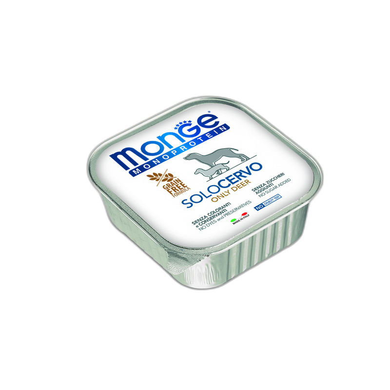Monge Monoprotein Paté only Deer - Терин пастет за кучета в зряла възраст с еленско