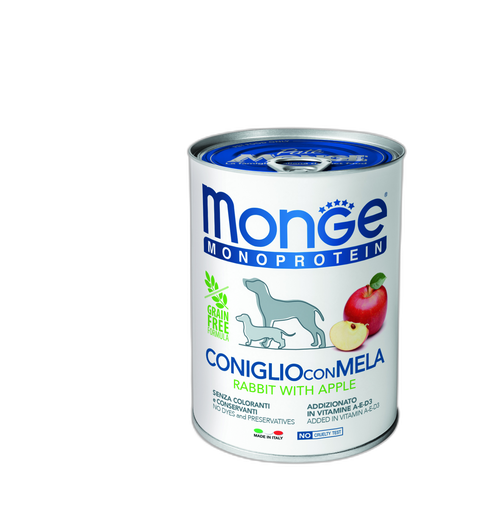 Monge Monoprotein Paté Rabbit with Apple - Консерва пастет за кучета в зряла възраст със заешко и ябълка