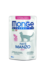 Monge Monoprotein Sterilised Cat Paté Beef - Пауч за кастрирани котки в зряла възраст с телешко и картофи