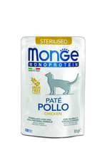 Monge Monoprotein Sterilised Cat Paté Chicken - Пауч за кастрирани котки в зряла възраст с пилешко и картофи