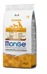 Monge Natural Superpremium All Breeds Adult Monoprotein Turkey with Rice and Potatoes - Пълноценна суха храна за кучета в зряла възраст от всички породи с пуешко, ориз и картофи