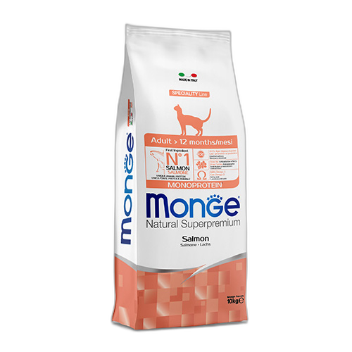 Monge Natural Superpremium Monoprotein Adult Cat Salmon - Пълноценна суха храна за котки в зряла възраст със сьомга