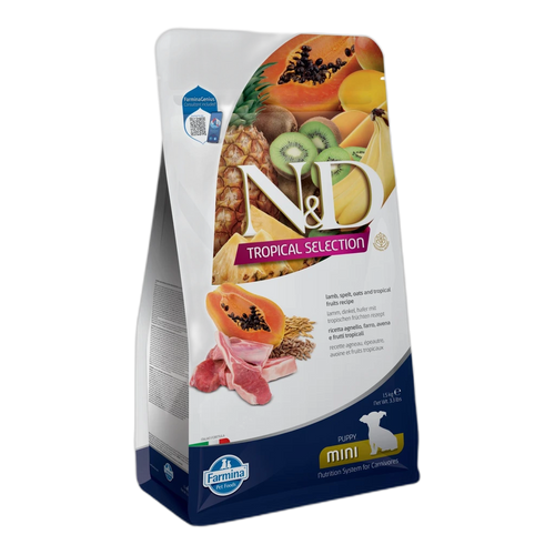 N&D Tropical Selection Puppy MINI Lamb and Tropical fruits - суха храна за подрастващи кученца от дребни породи с агнешк