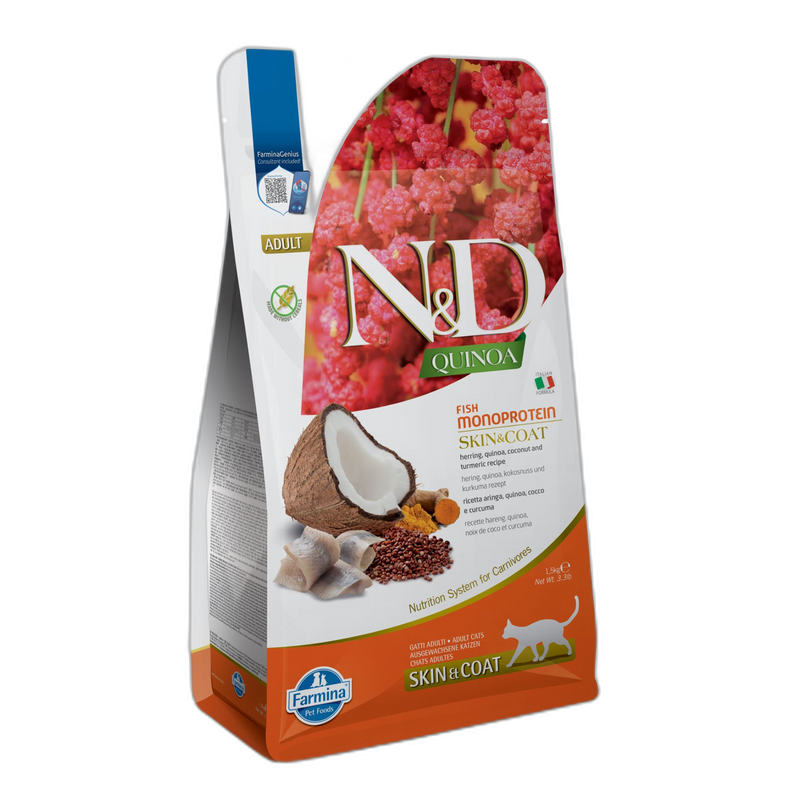 N&D Quinoa Cat - Skin & Coat with Herring