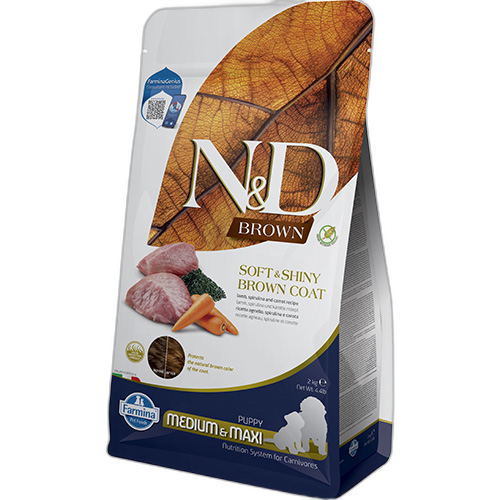 N&D Brown Dog Lamb, Spirulina And Carrot Puppy MedMax