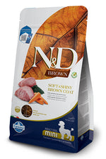 N&D Brown Dog Lamb, Spirulina & Carrot Adult Mini – беззърнена суха храна за кучета с кафява козина от мини породи над 1 година