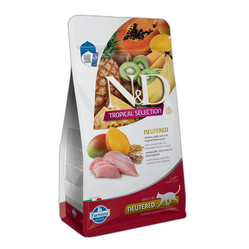 N&D Tropical Selection NEUTERED Adult Cat Chicken & Tropical fruits