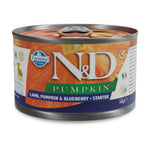N&D Pumpkin Lamb & Blueberry Starter Mini – беззърнена мокра храна за подрастващи кученца до 2 месеца от дребни породи