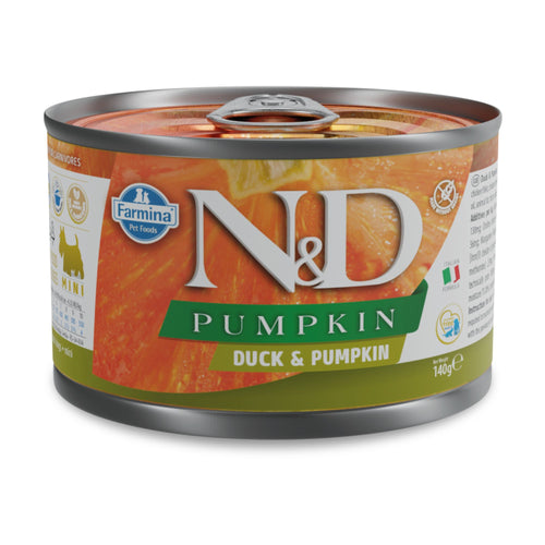 N&D Dog Pumpkin & Duck Adult Mini – беззърнена мокра храна за кучета от дребни породи над 1 година